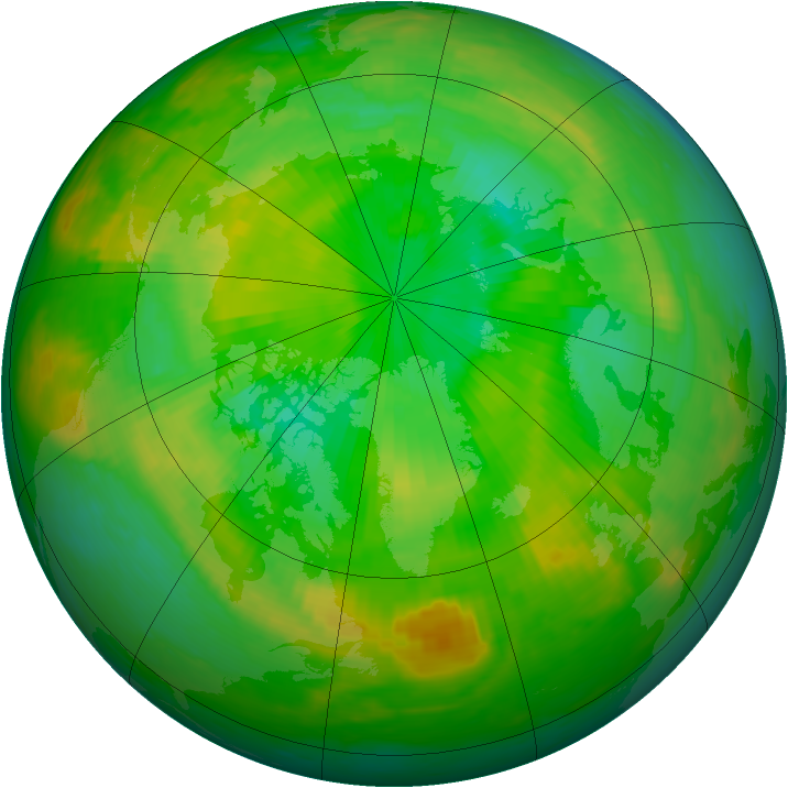 Arctic ozone map for 10 July 1981